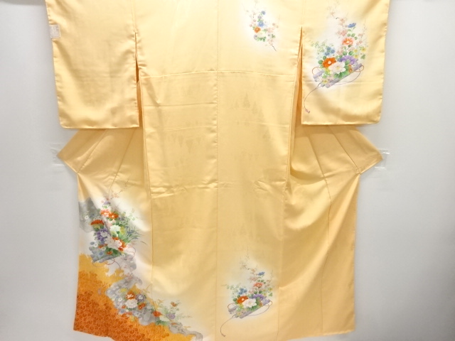 JAPANESE KIMONO / HOMONGI / UNUSED / FLORAL RAFT